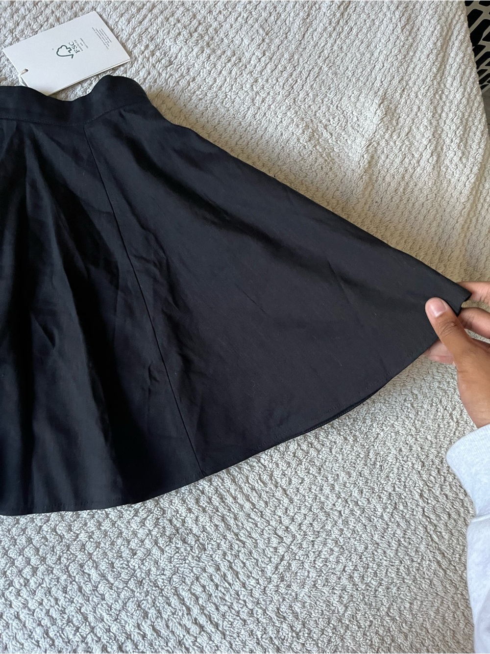 Sezane Black JUPE COURTE MERALIE linen blend twee academia Mini Pleated Skirt - Picture 4 of 13